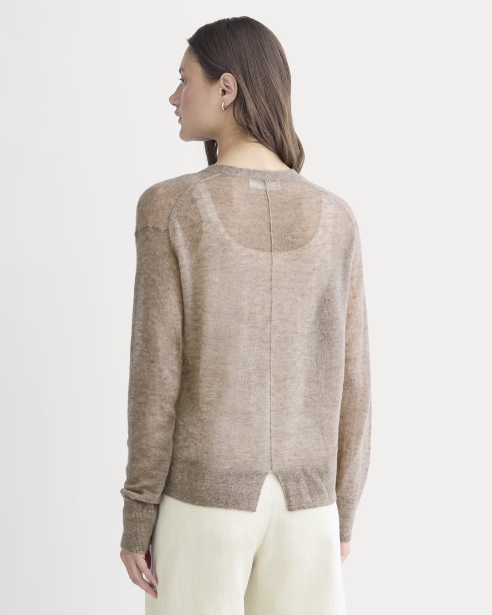 The Air Alpaca ™ High V Cardigan | Heathered Chocolate Chip