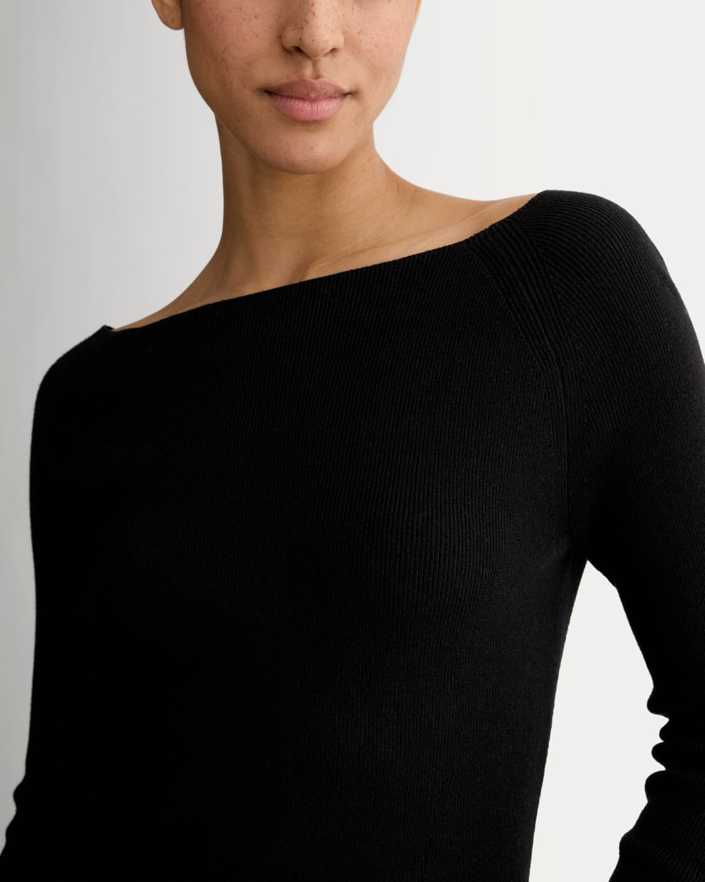 The Knit Boatneck Top | Black