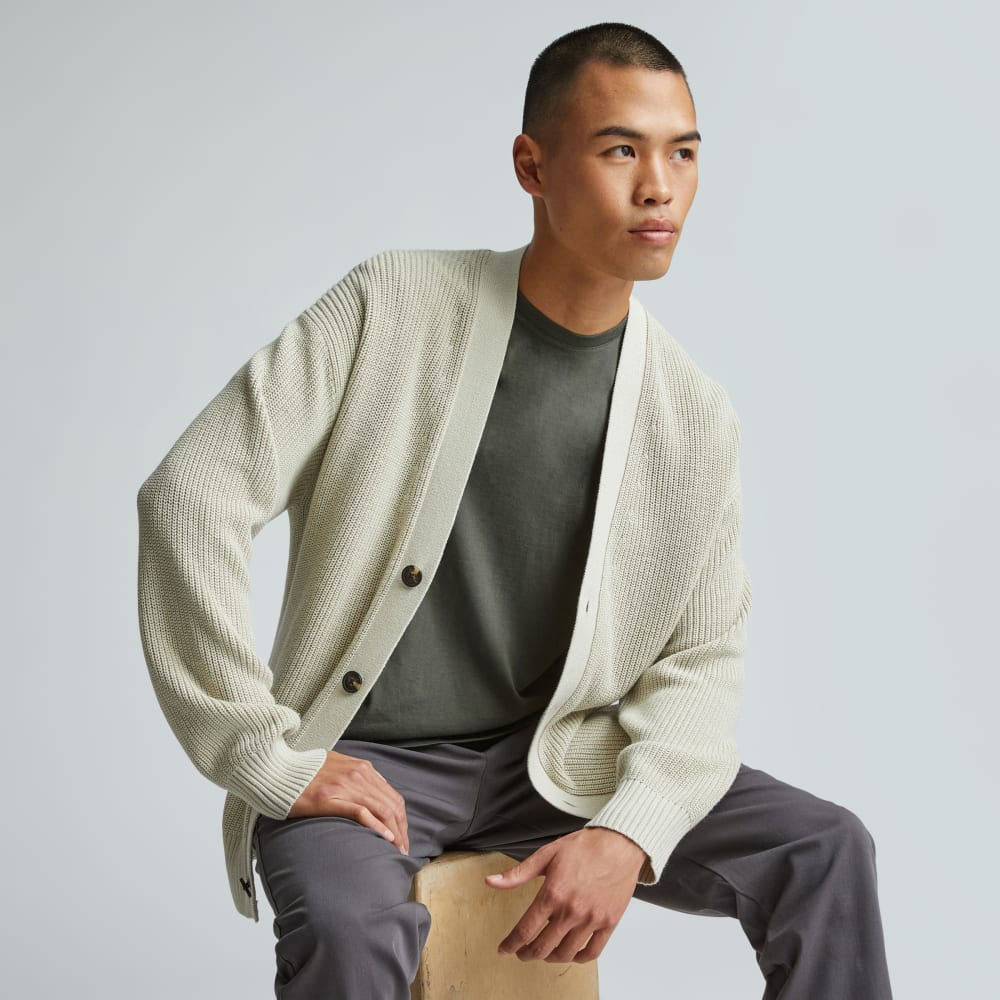 The No-Sweat Ribbed Cardigan | Pelican
