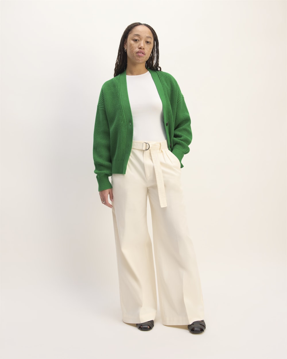The Boxy Cardigan in Everyday Cotton | Grass Green
