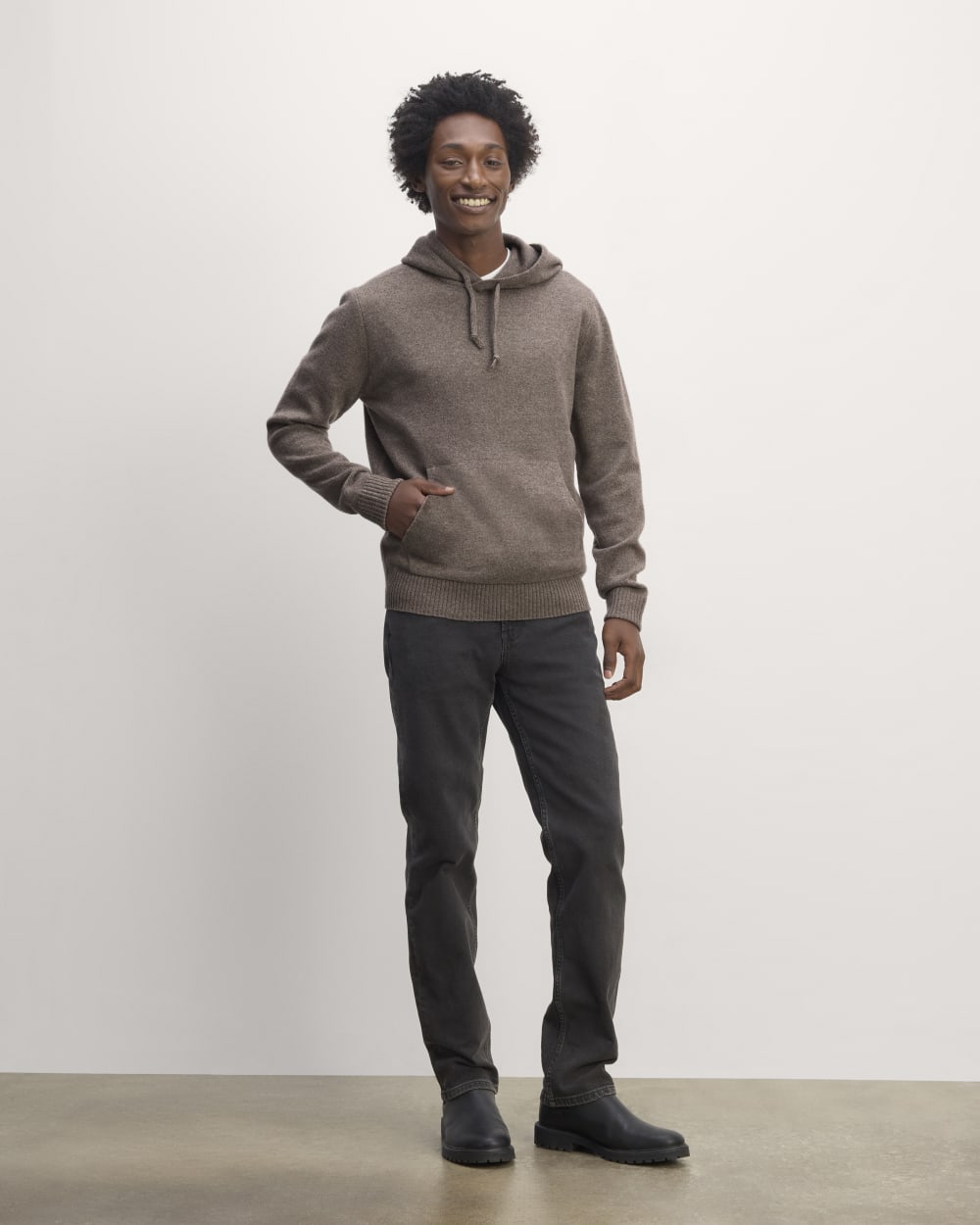 The Felted Merino Hoodie | Taupe Melange