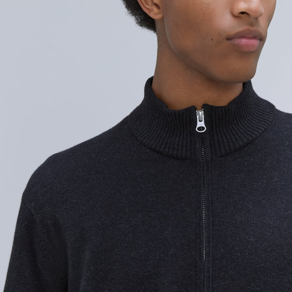 The No-Sweat Full Zip Sweater | New Black