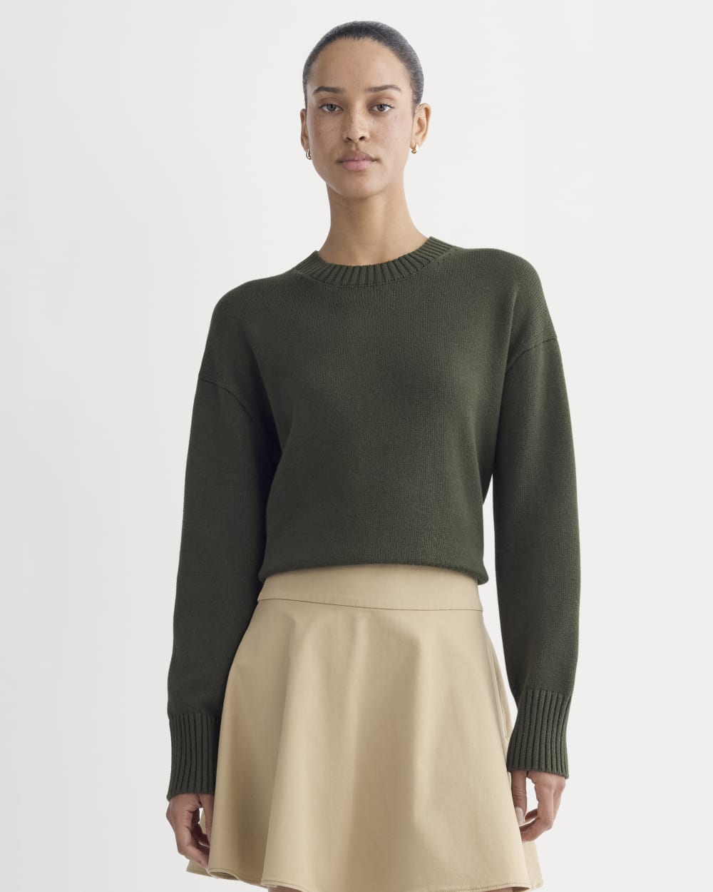 The Boxy Sweater in Everyday Cotton | Dark Green