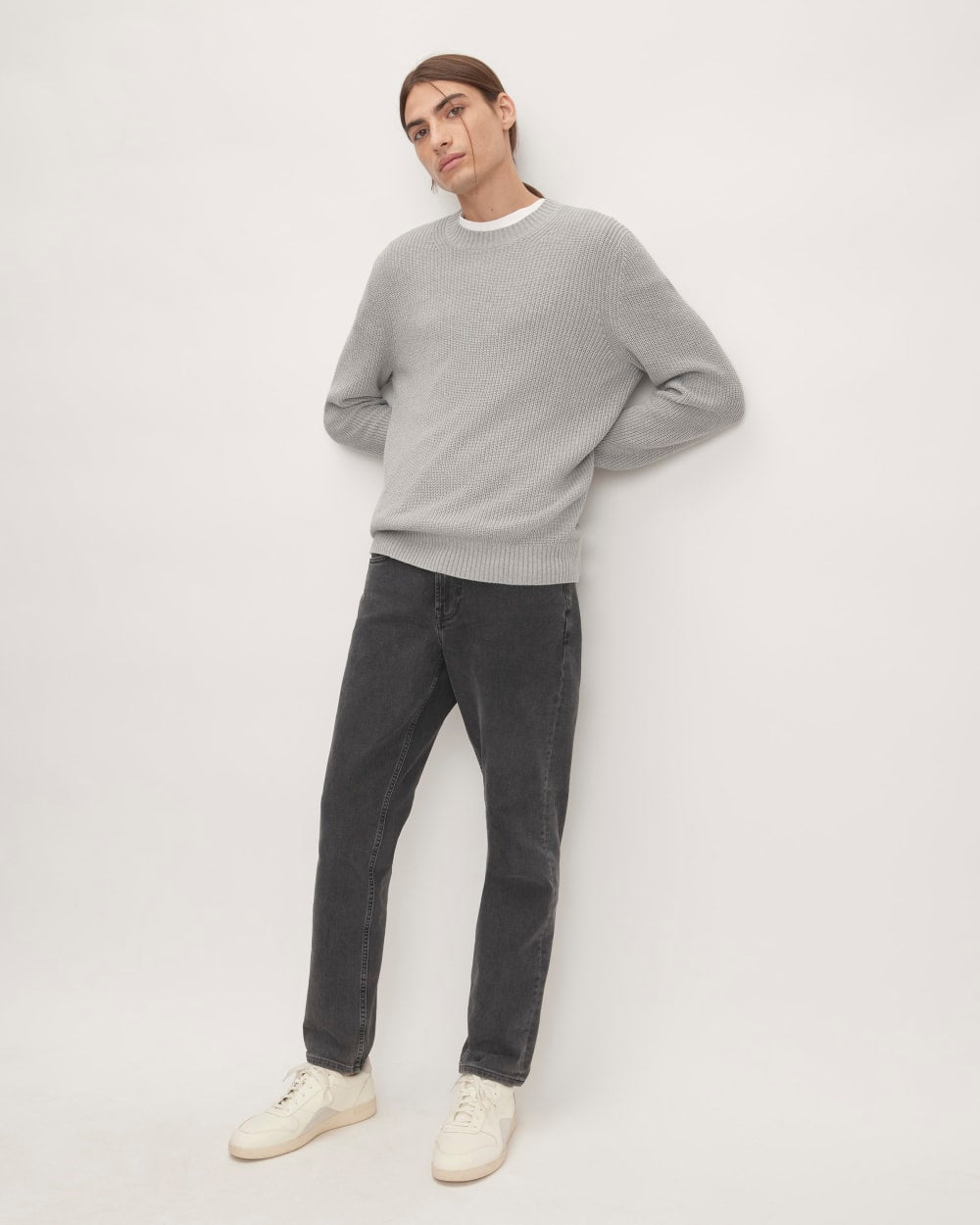 The No-Sweat Ribbed Crew |  Heathered Grey