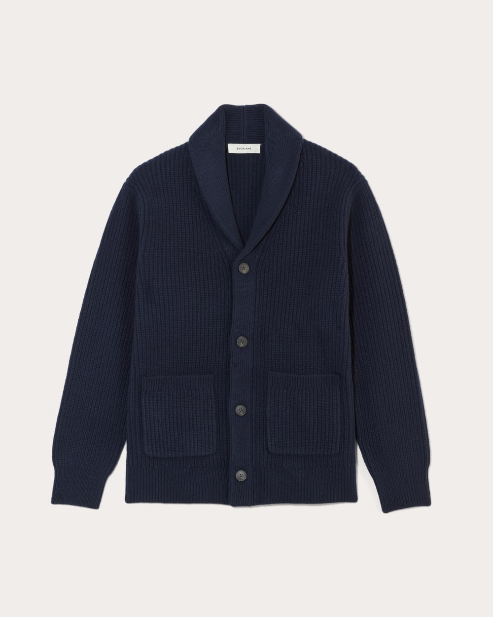 The Felted Merino Shawl Collar Cardigan | Deep Navy