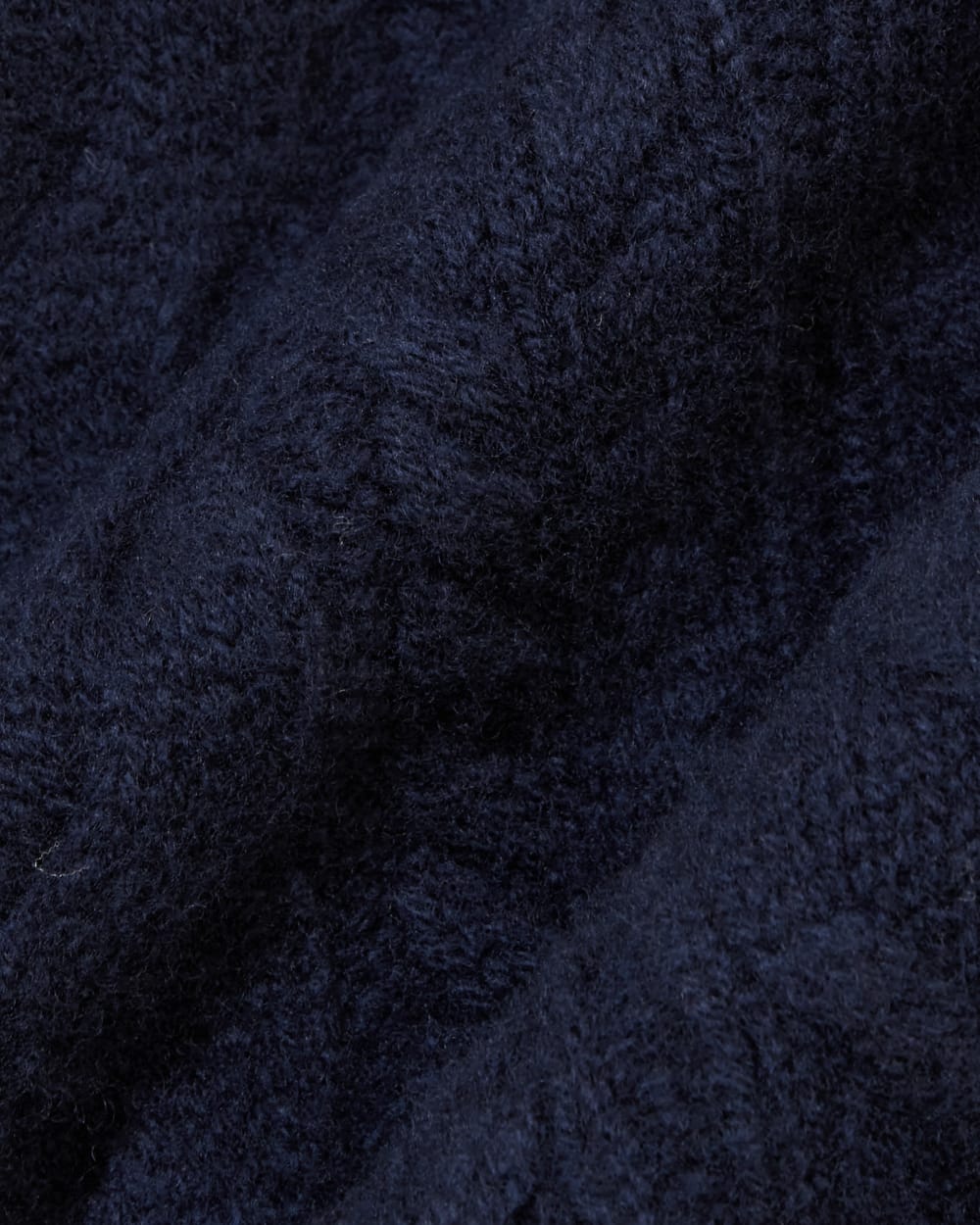 The Felted Merino Cable-Knit Crew | Deep Navy