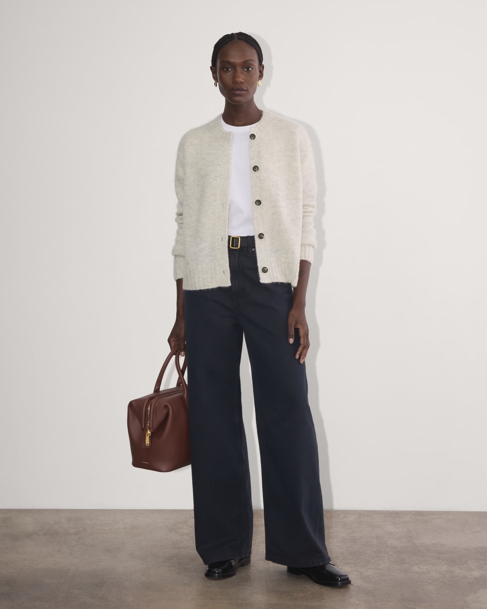 The Crew Cardigan in Alpaca | Almond