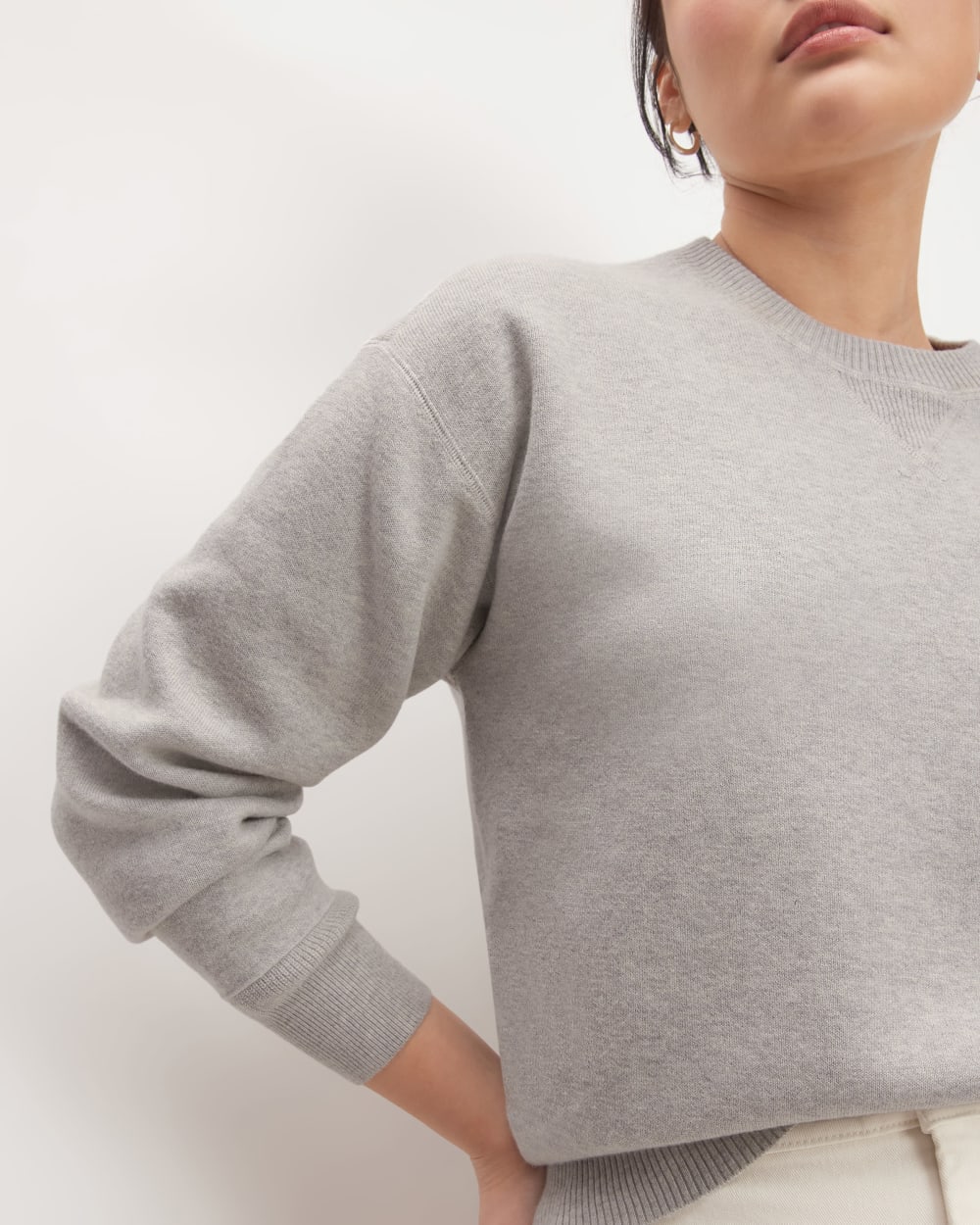 The Cotton-Merino Sweatshirt | Heathered Grey