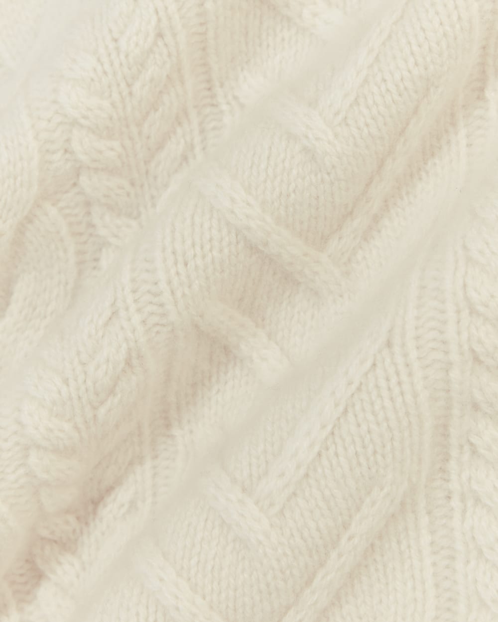 The Felted Merino Cable-Knit Crew | Bone