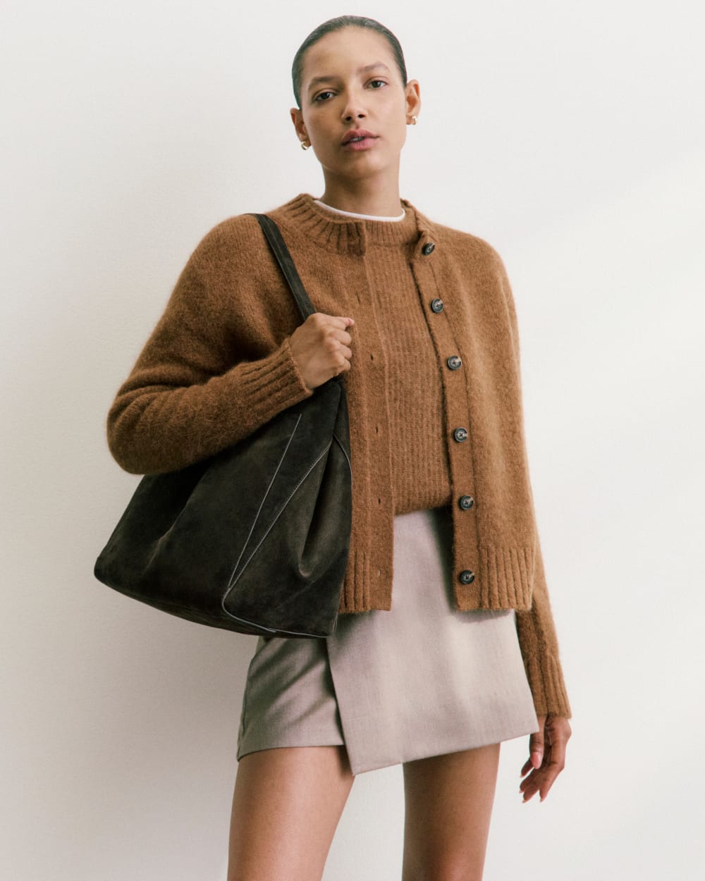 The Crew Cardigan in Alpaca | Toffee