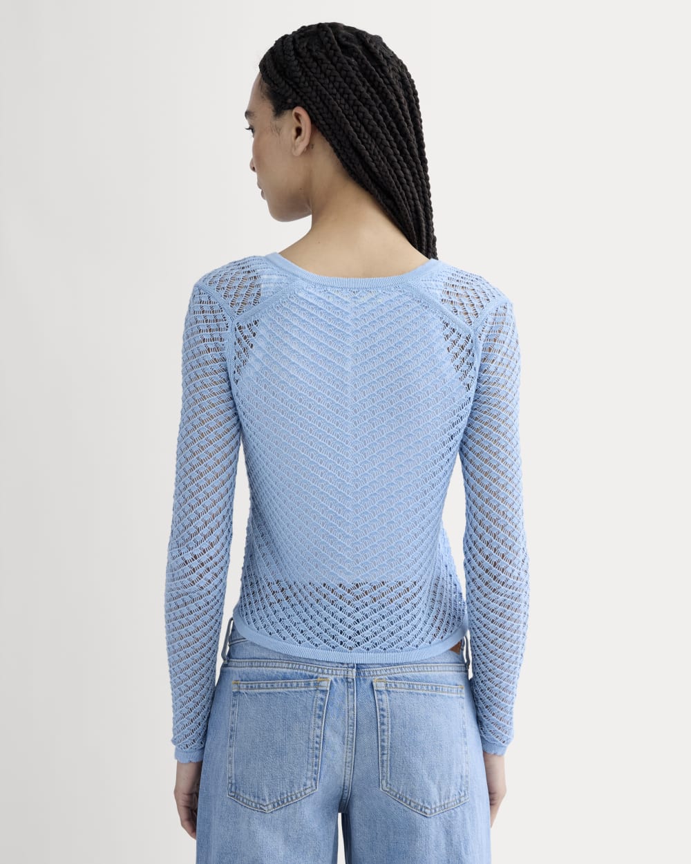 The Lace Knit Cardigan | Sky Blue