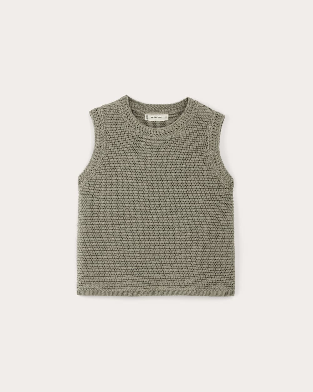 The Organic Cotton Open-Stitch Tank | Sage Green