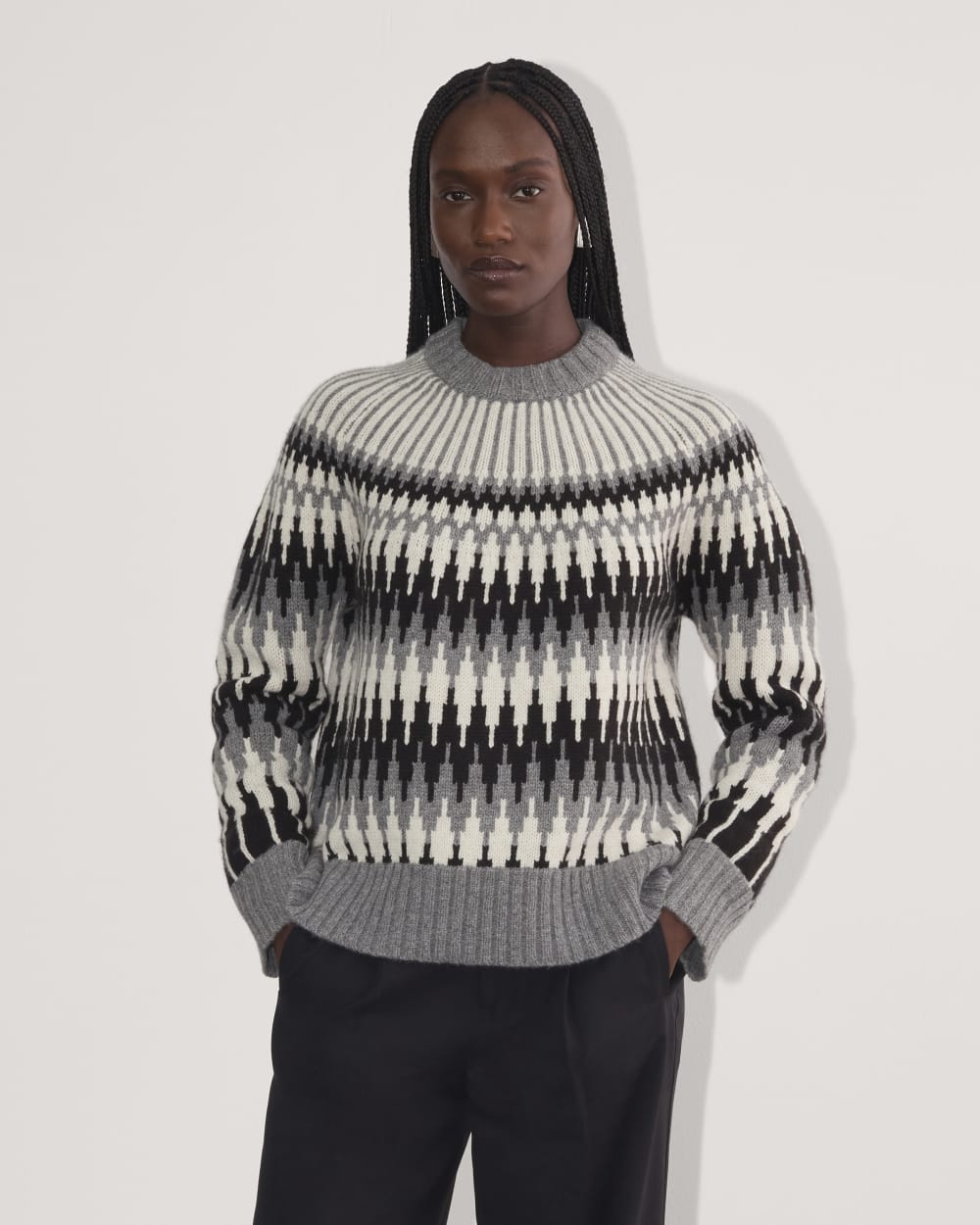 The Fair Isle Crew | Grey / Black Fair Isle