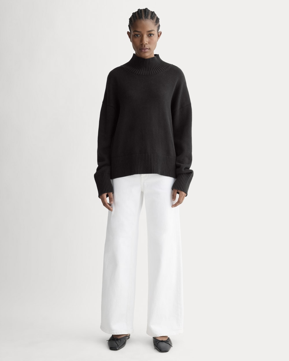The Boxy Turtleneck in Everyday Cotton | Black