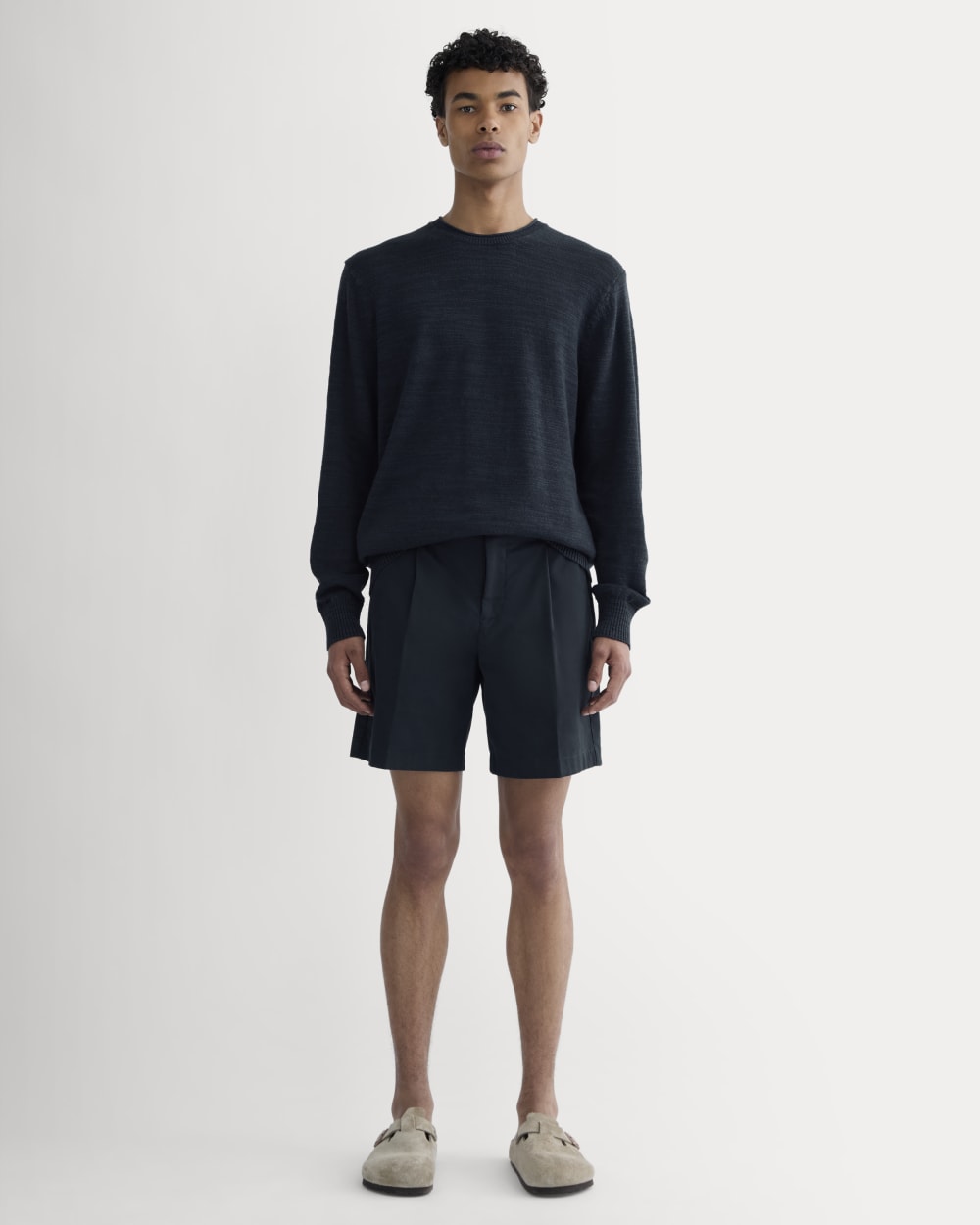 The Cotton Linen Pullover | Navy