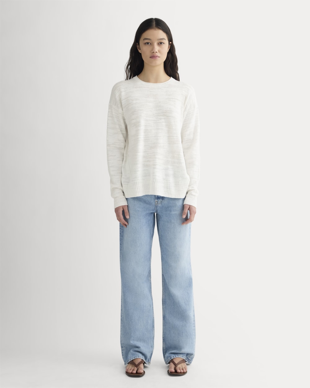 The Slouch Sweater in Cotton Linen | White