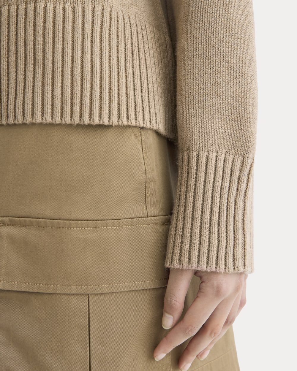 The Boxy Sweater in Everyday Cotton | Dark Heathered Camel