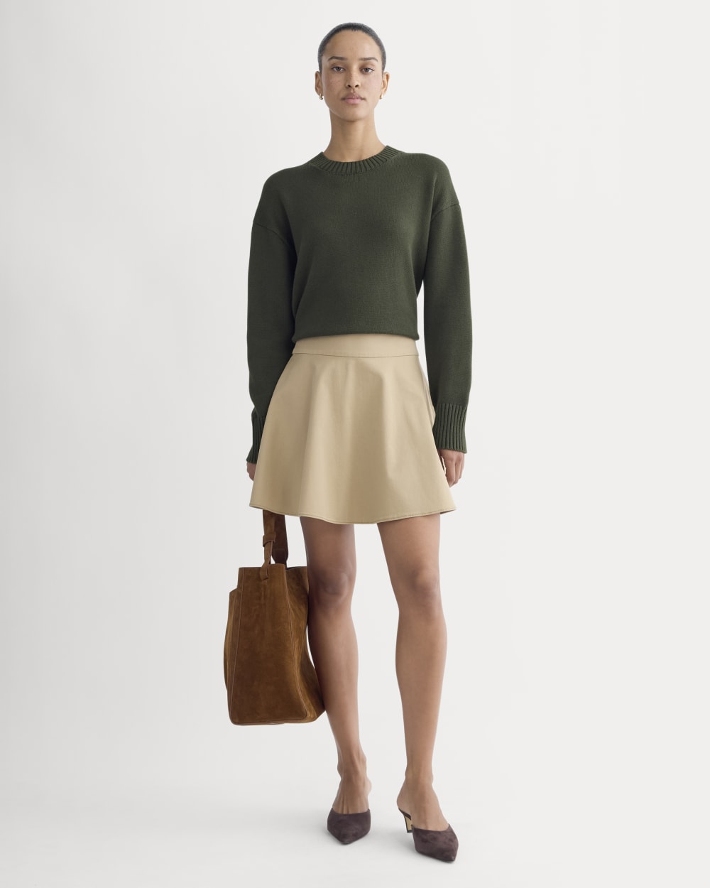 The Boxy Sweater in Everyday Cotton | Dark Green