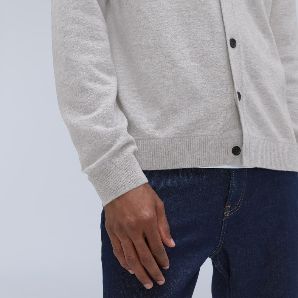 The Merino-Blend Sweater Polo |  Heathered Grey