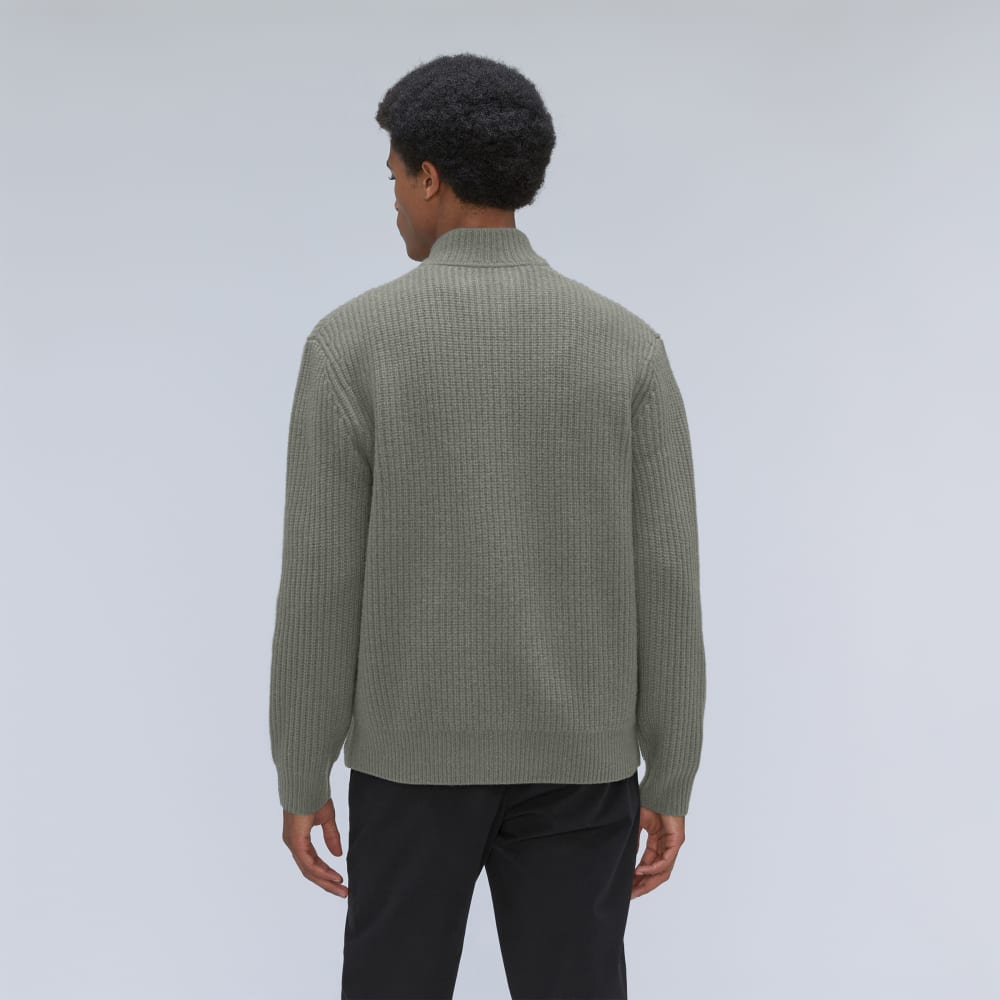 The Felted Merino Half-Zip Sweater | Storm Green