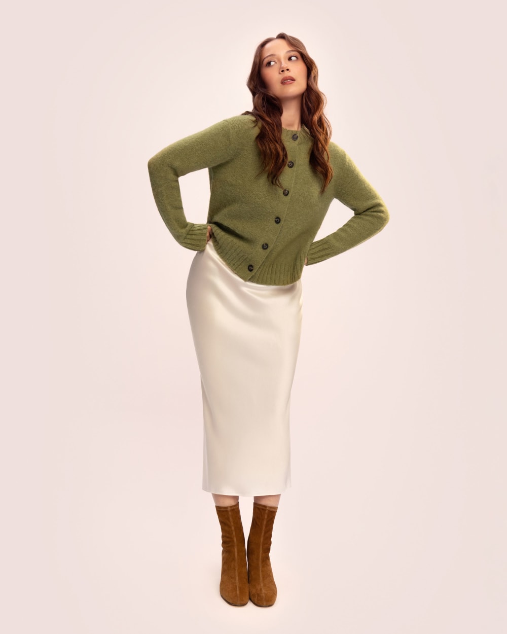 The Crew Cardigan in Alpaca | Moss