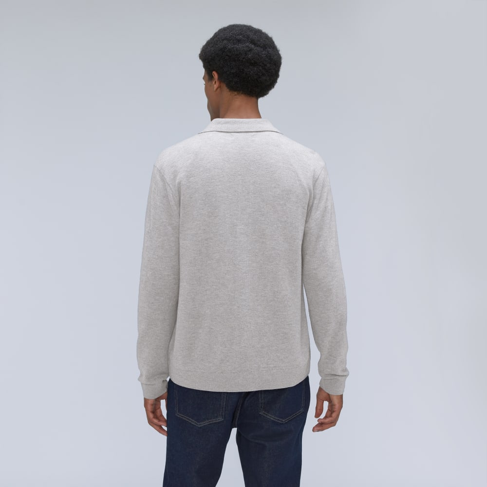 The Merino-Blend Sweater Polo |  Heathered Grey