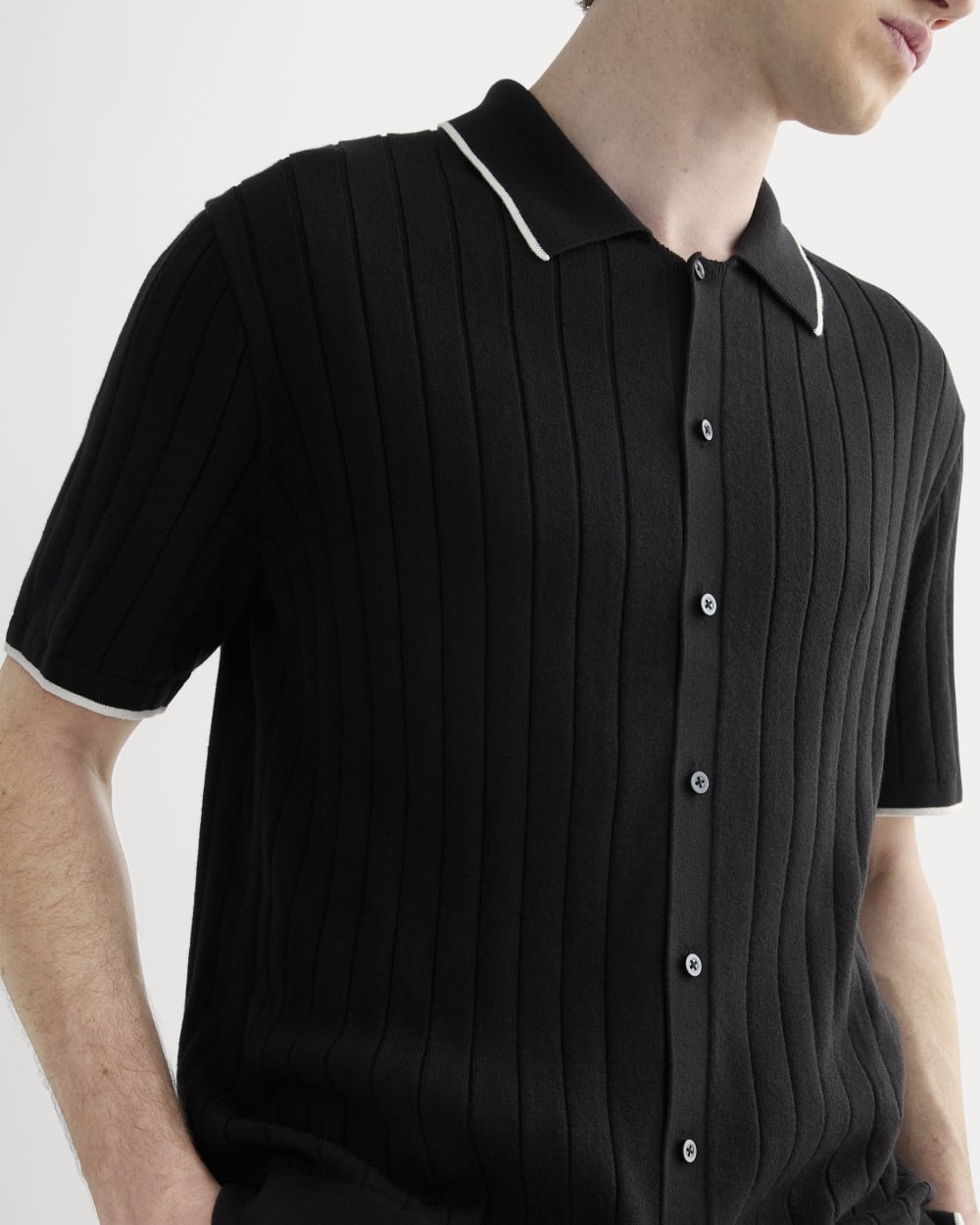 The No-Sweat Button-Down Polo |  Black