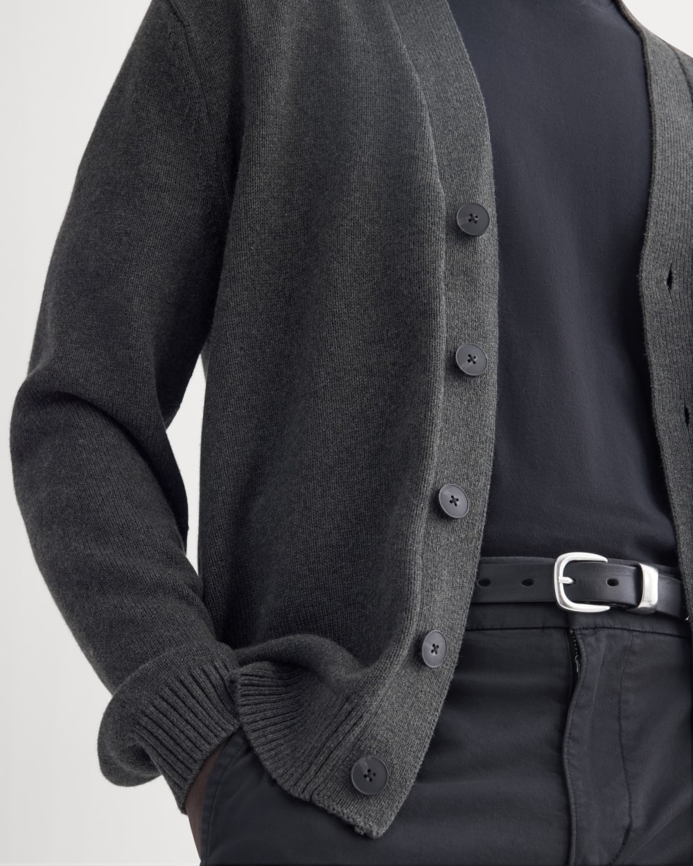 The Classic Cardigan in Everyday Cotton | Heathered Soot