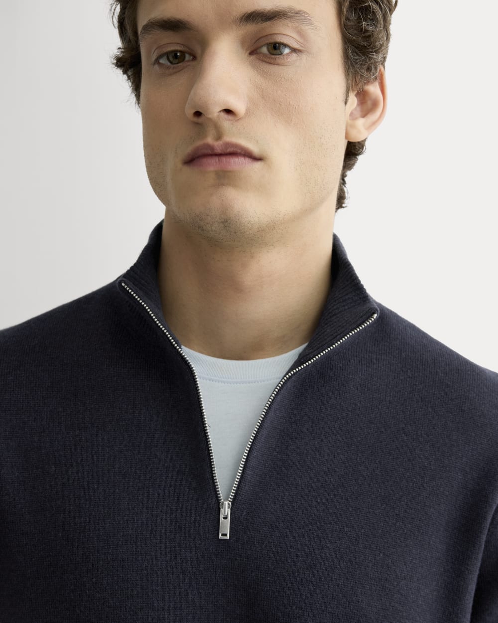 The No-Sweat Quarter-Zip | Heathered Midnight