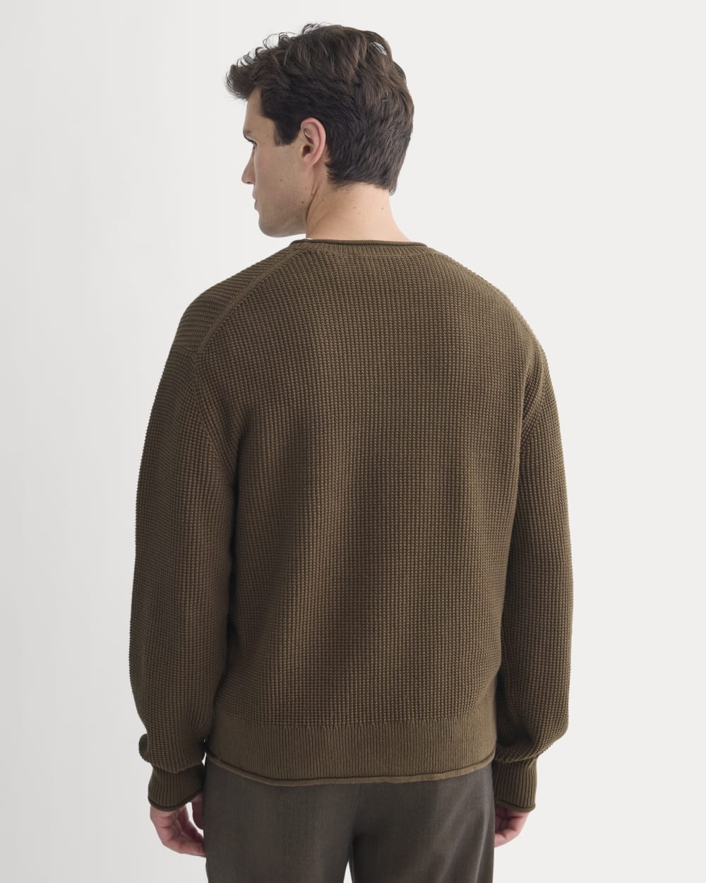 Waffle Rollneck Crew in Everyday Cotton | Cocoa