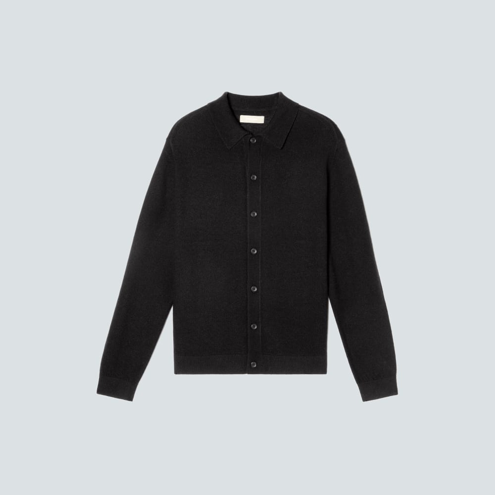 The Merino-Blend Sweater Polo | Black