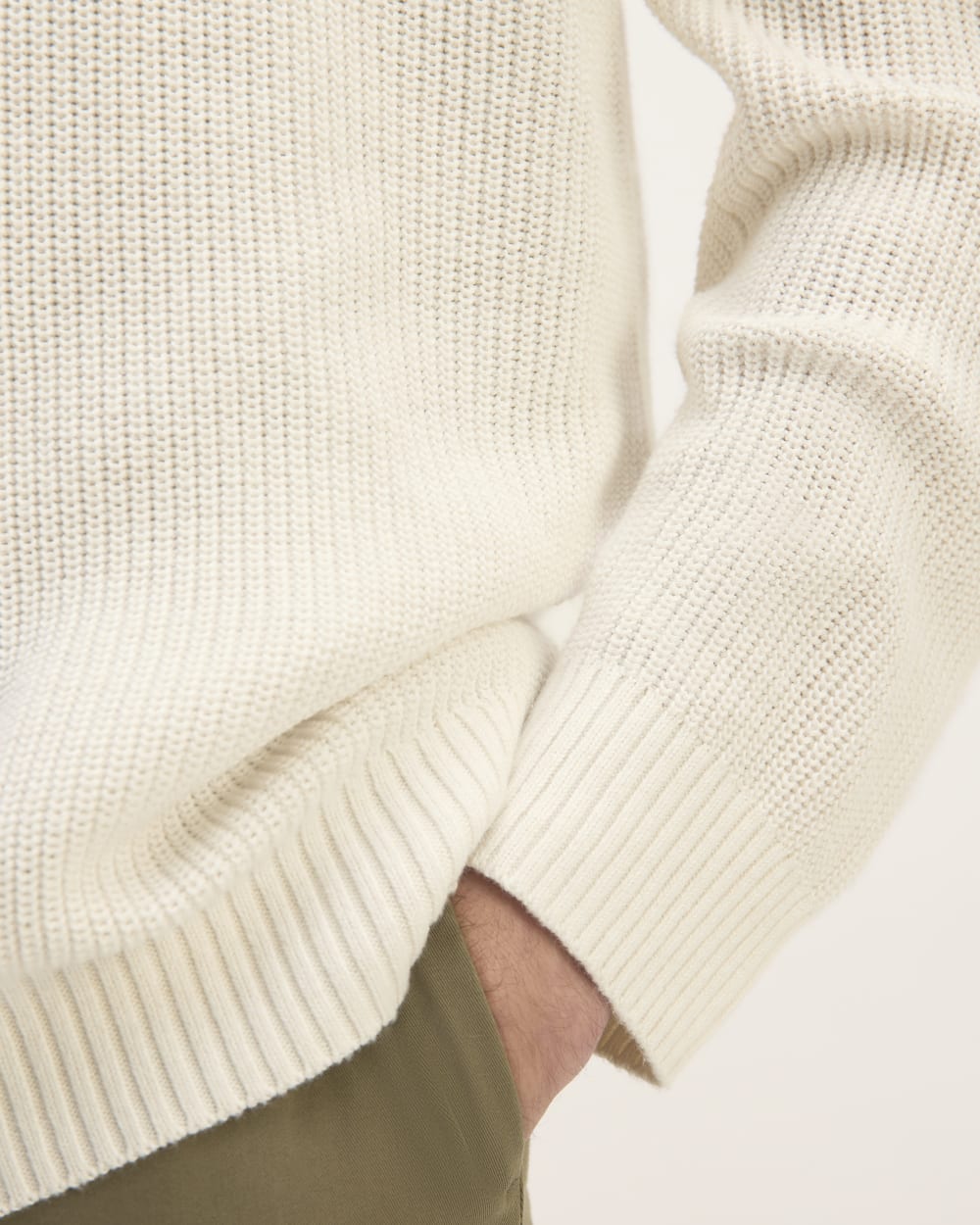 The No-Sweat Ribbed Crew | Heathered Canvas