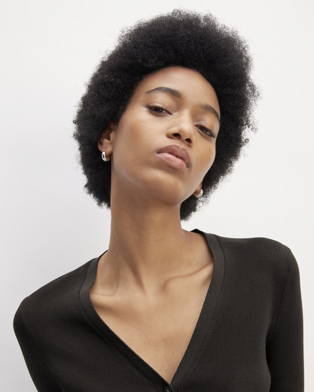 The Viscose Knit Cardigan | Black