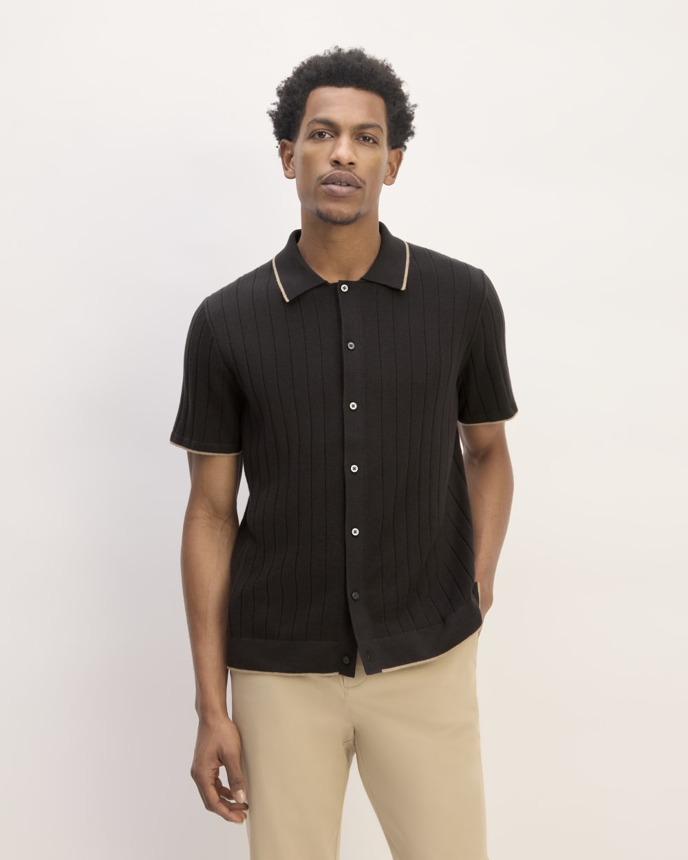 The No-Sweat Button-Down Polo | Black