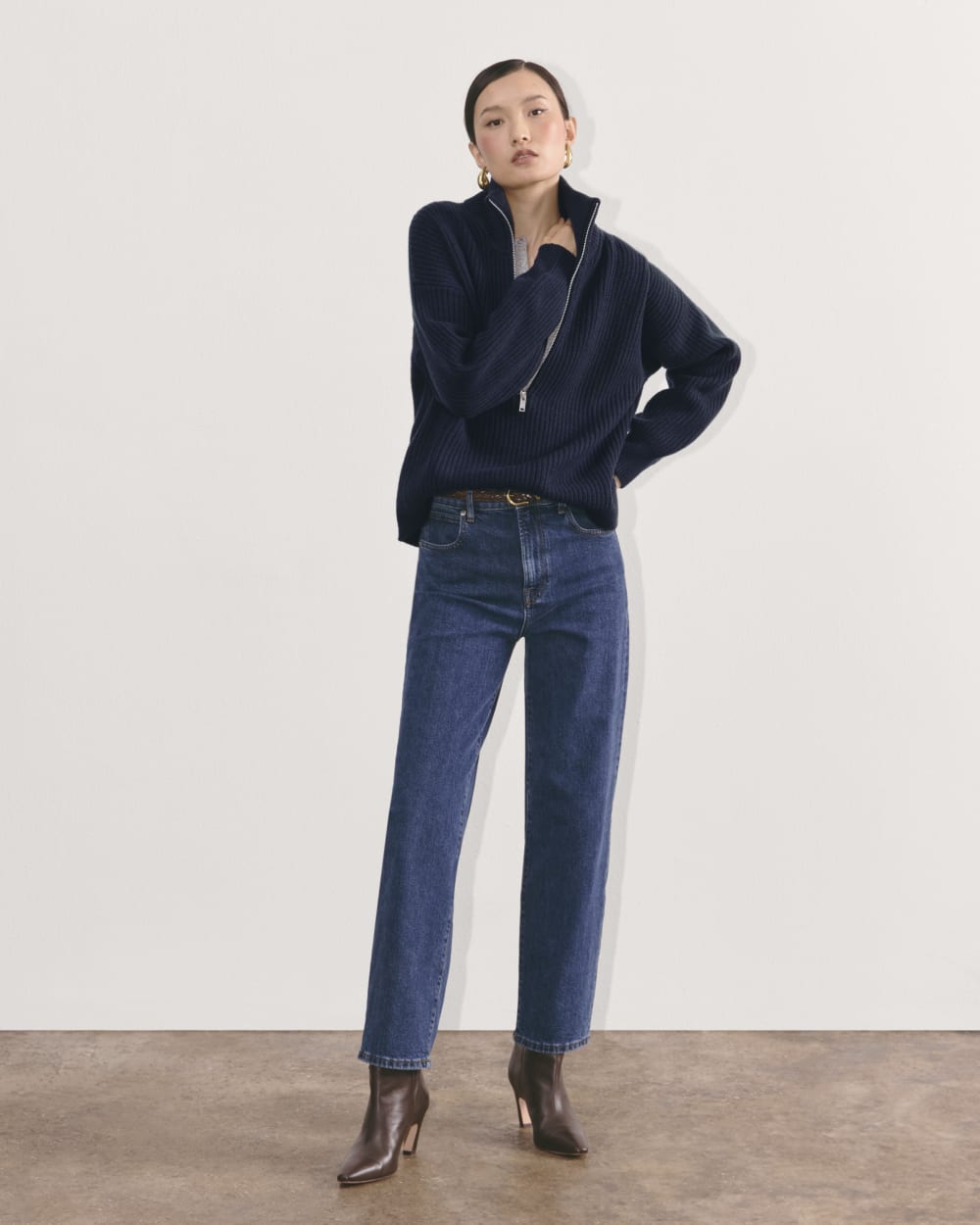 The Half-Zip Sweater in Luxe Merino | Navy