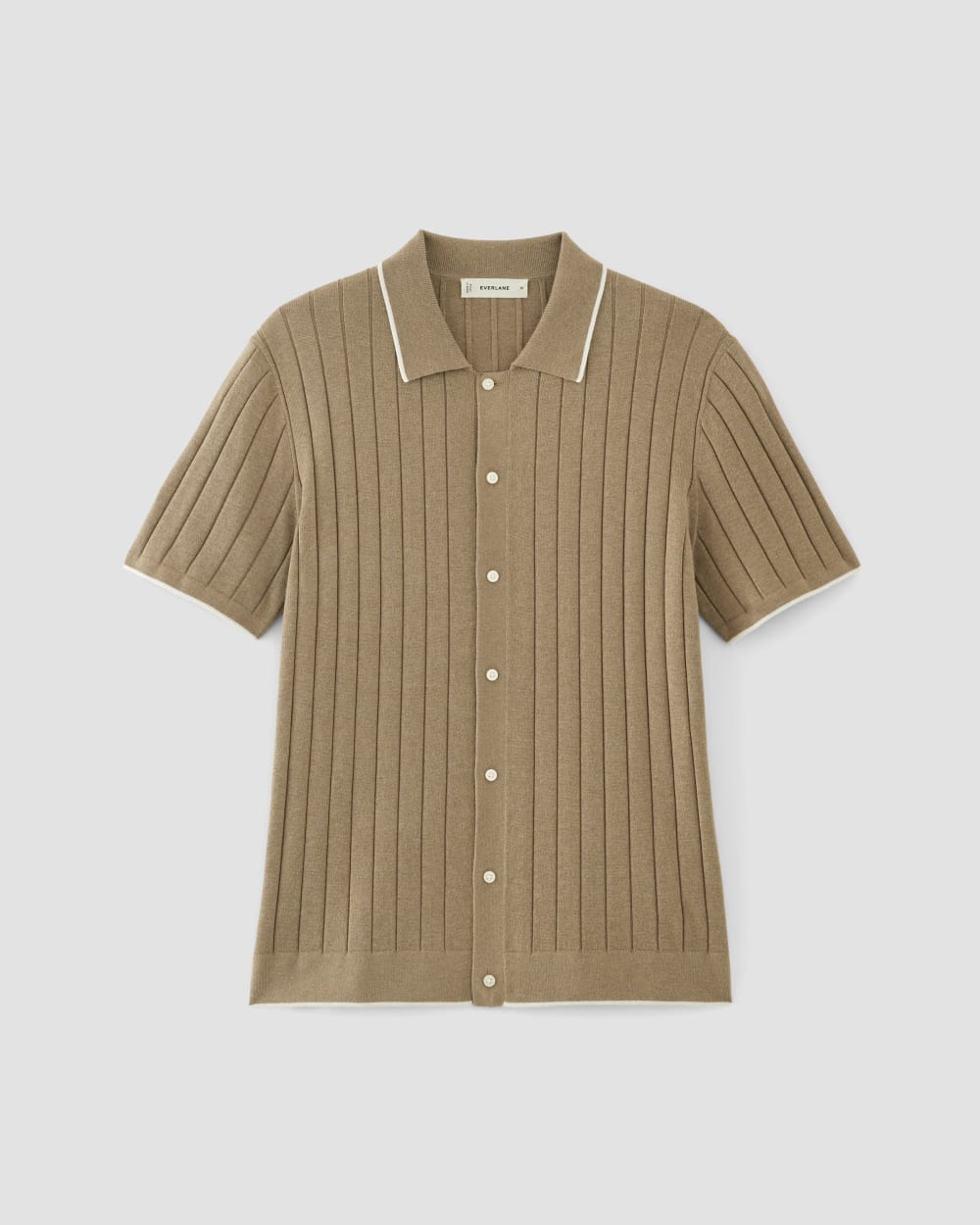 The No-Sweat Button-Down Polo | Dark Heathered Camel