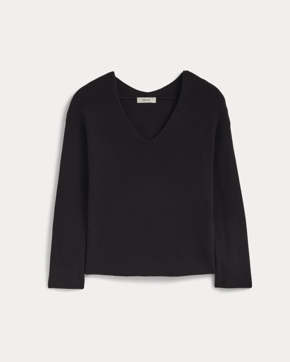 The Slouchy V-Neck in Everyday Cotton | Black