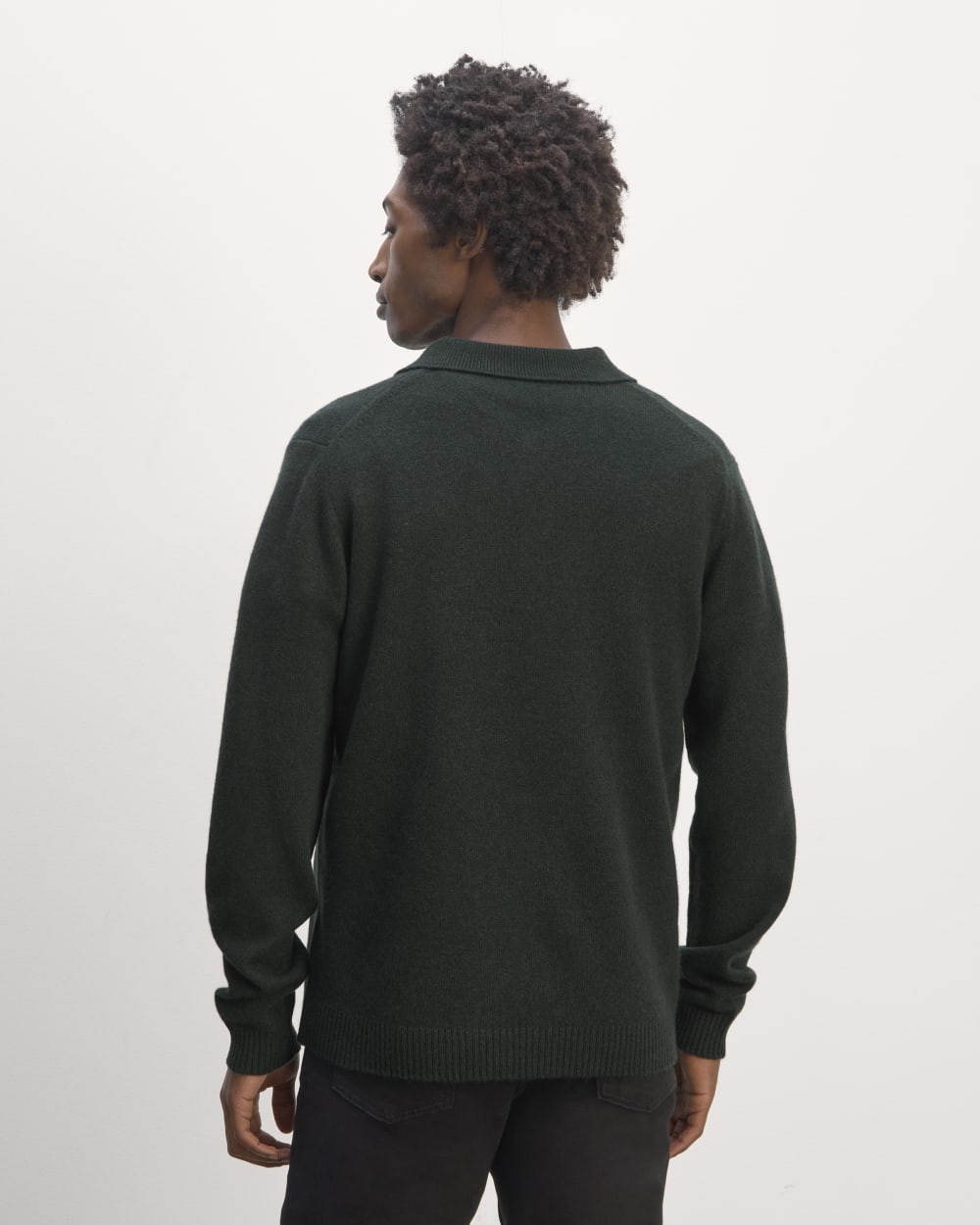 The Classic Polo in Luxe Merino | Heather Scarab Green