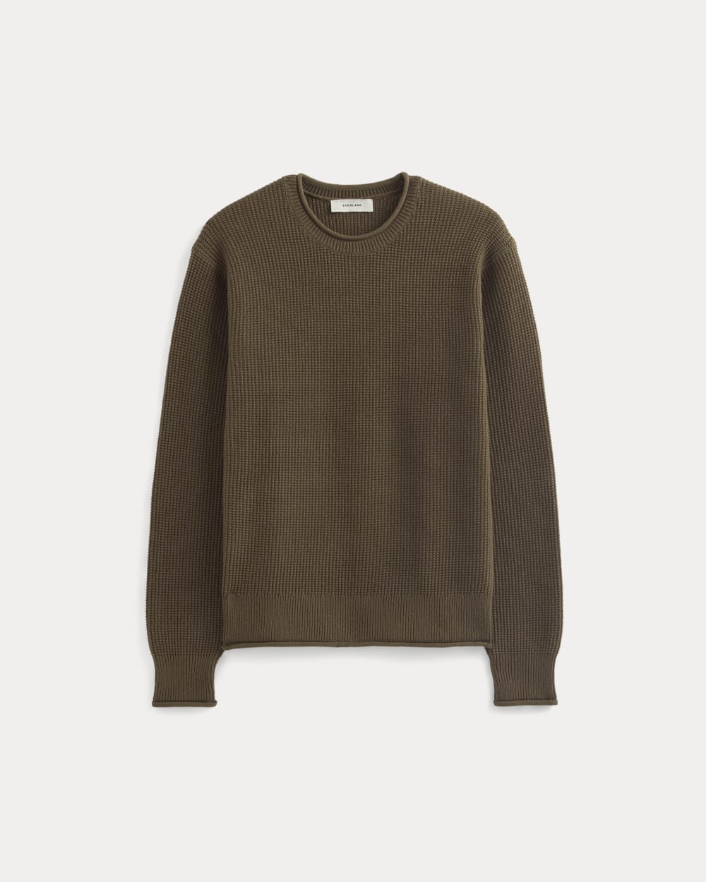 Waffle Rollneck Crew in Everyday Cotton | Cocoa