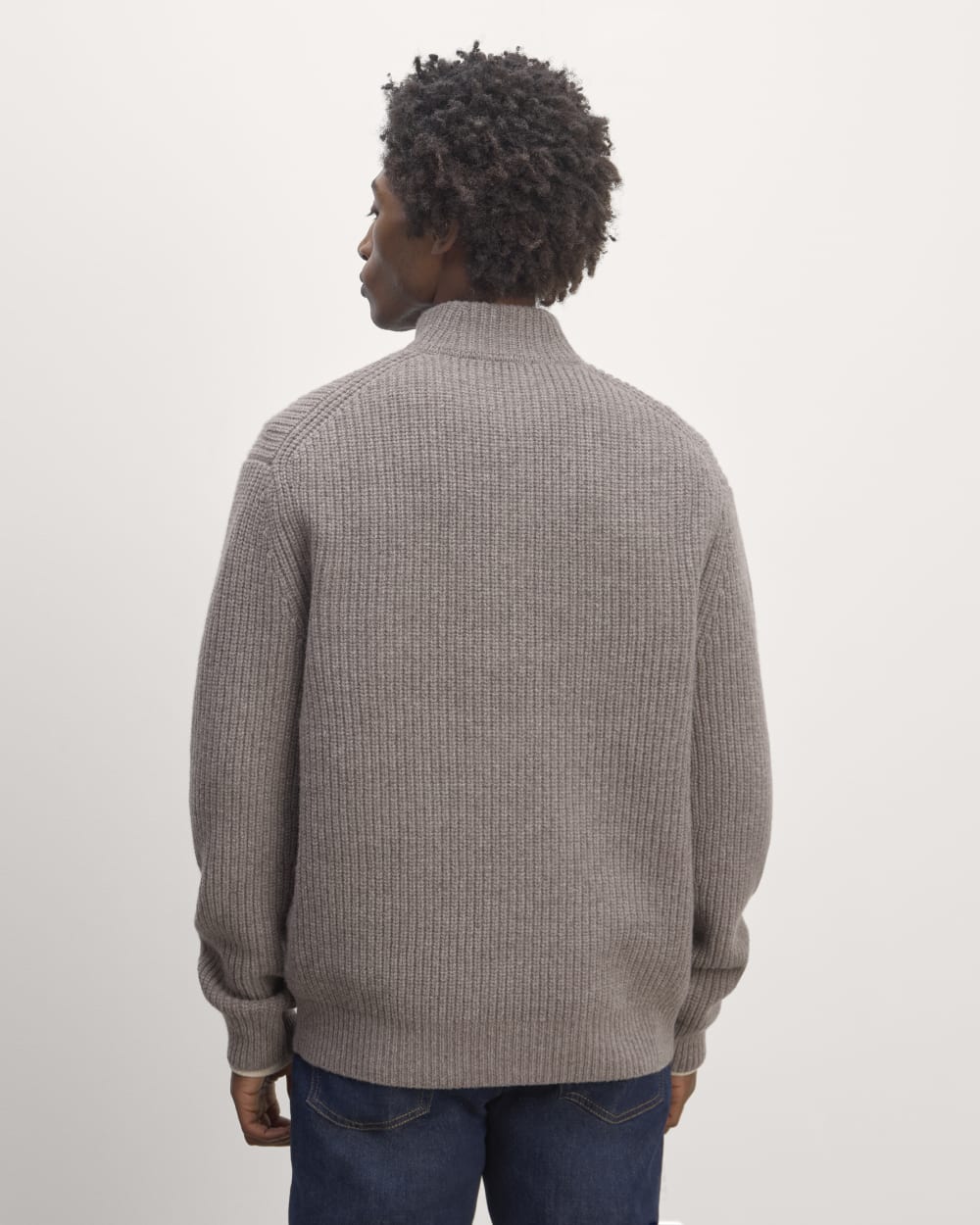 The Felted Merino Half-Zip Sweater | Taupe Melange