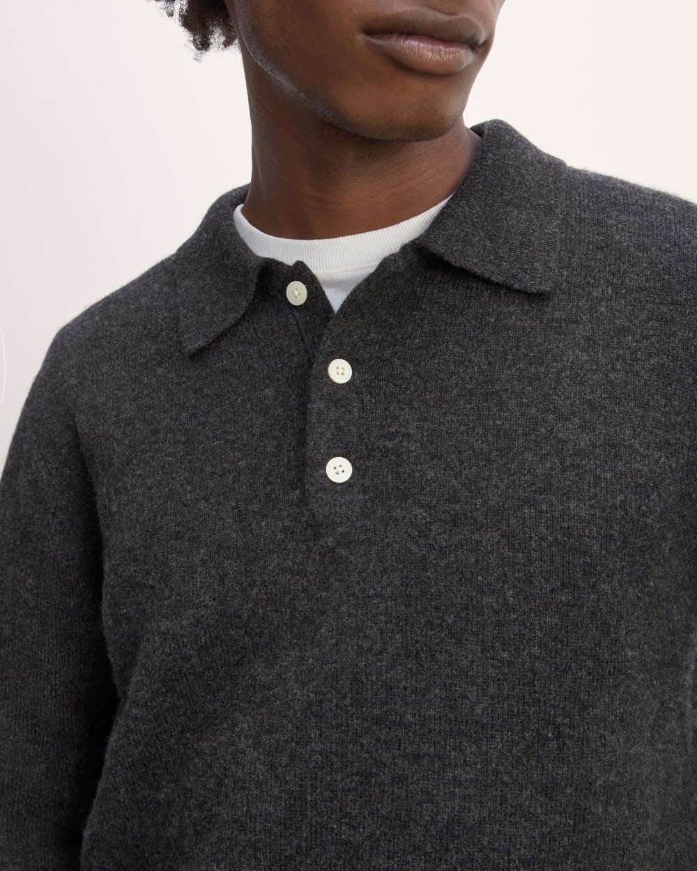 The Classic Polo in Luxe Merino | Charcoal