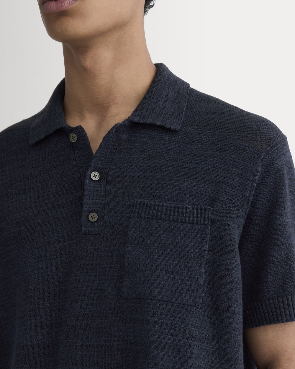 The Cotton Linen Polo | Navy