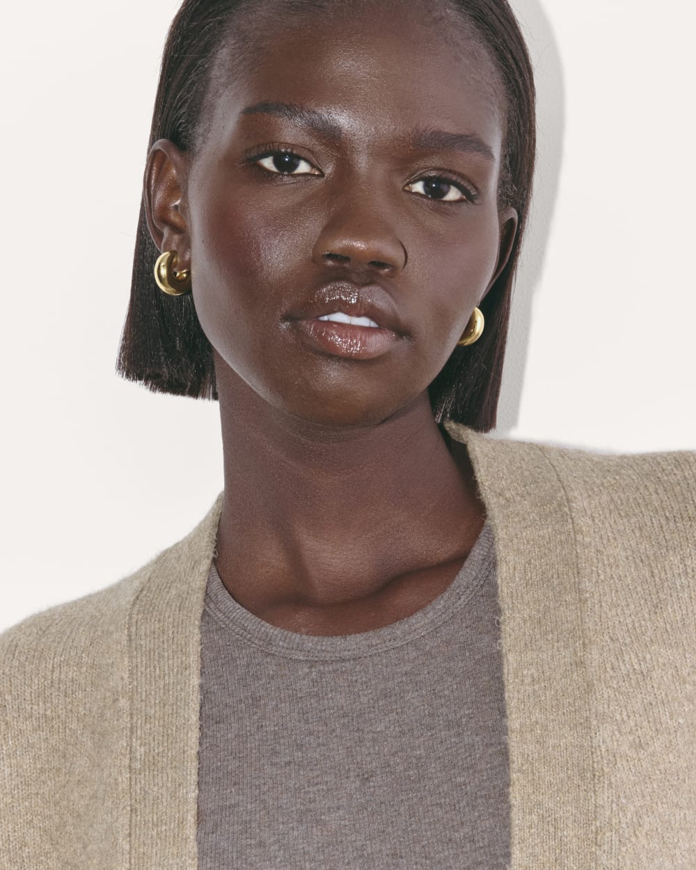 The Cocoon Cardigan in Plush Cotton | Heather Taupe