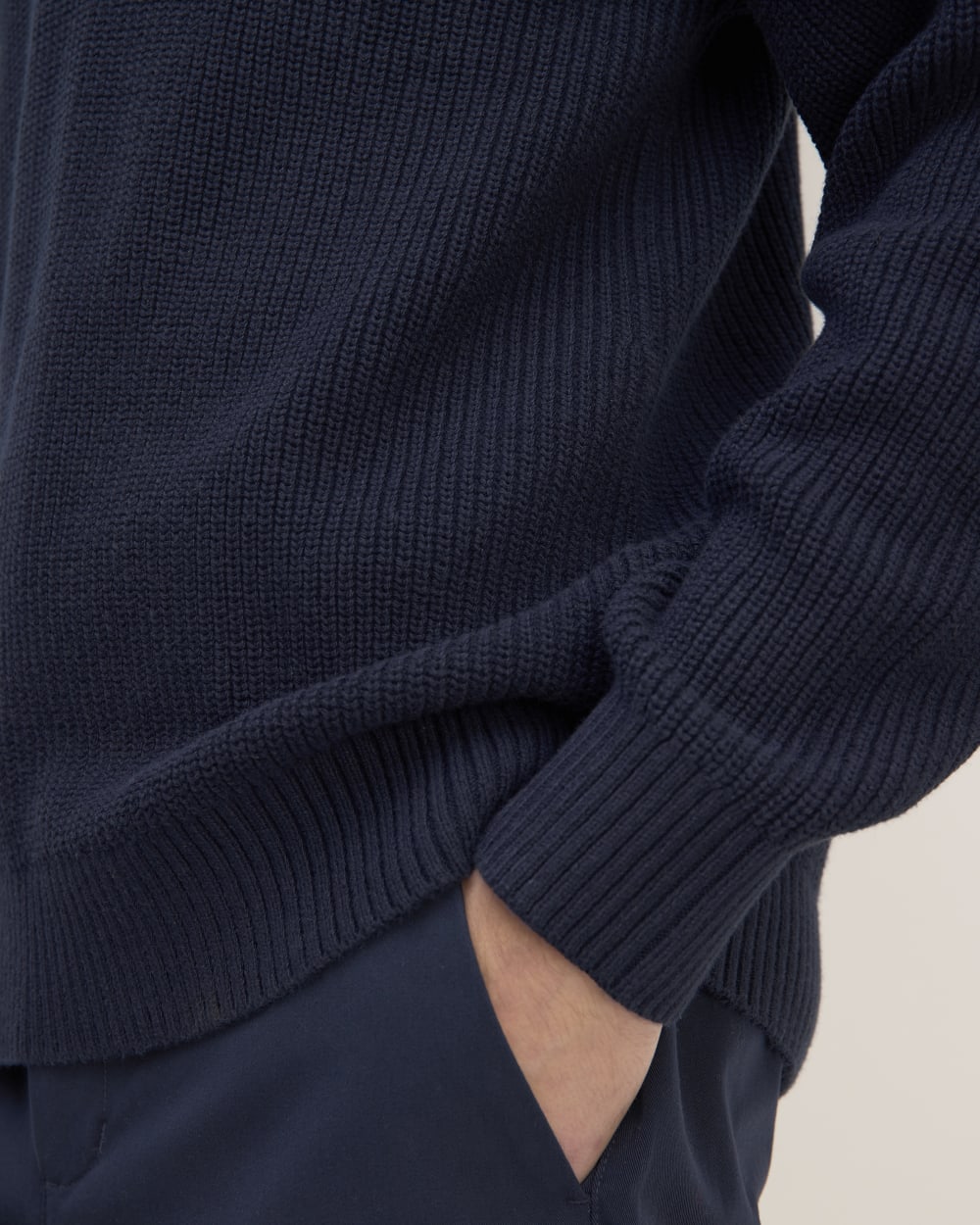 The Cotton Chunky Rib Polo | Navy