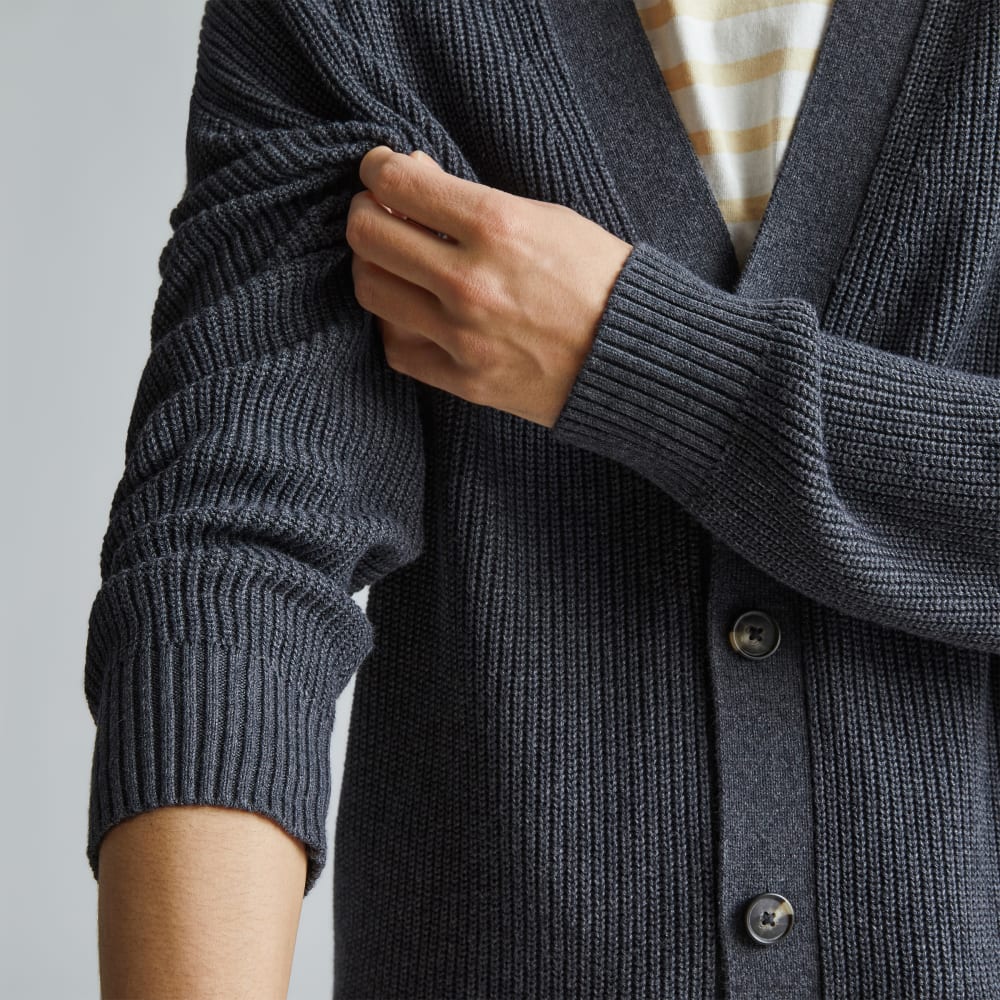 The No-Sweat Ribbed Cardigan | Heather Ash