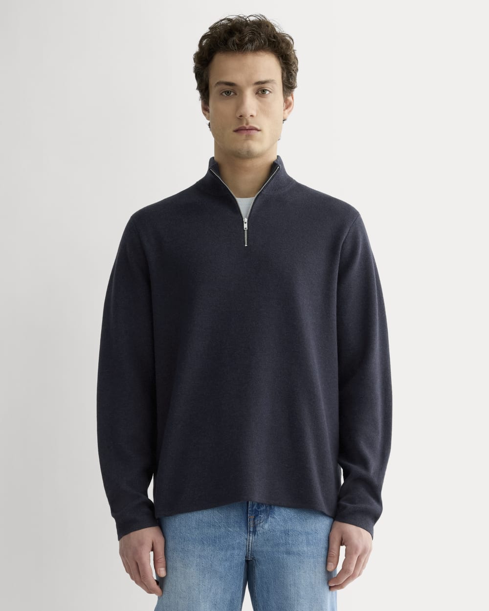 The No-Sweat Quarter-Zip | Heathered Midnight