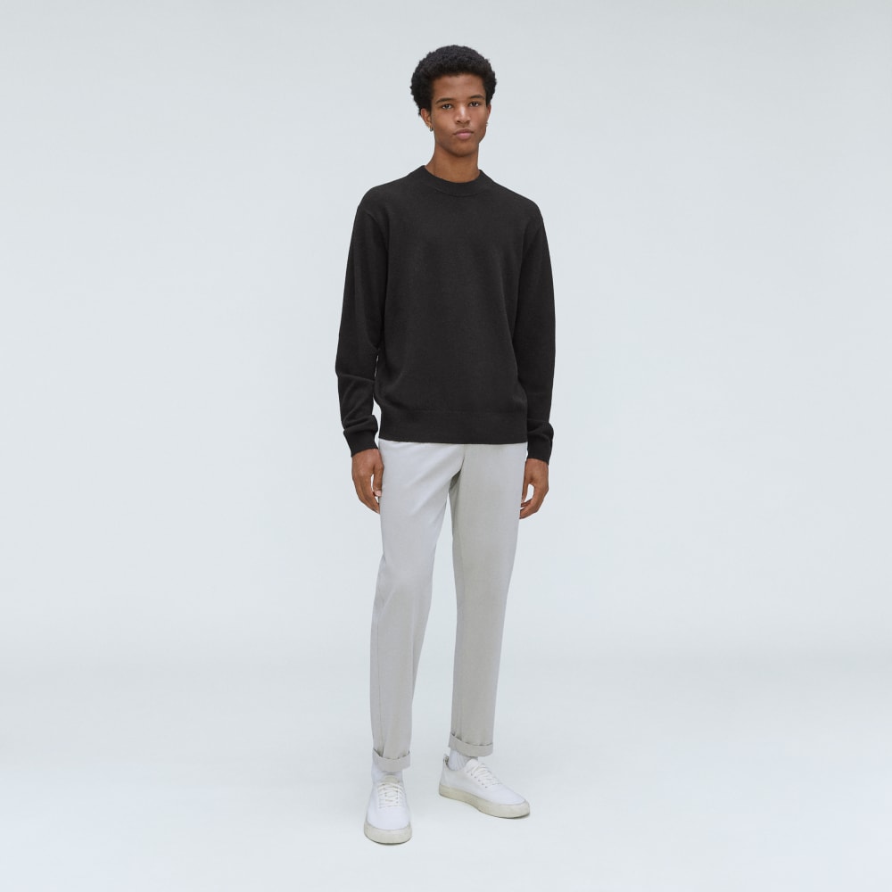 The Merino-Blend Crewneck Sweater | Black