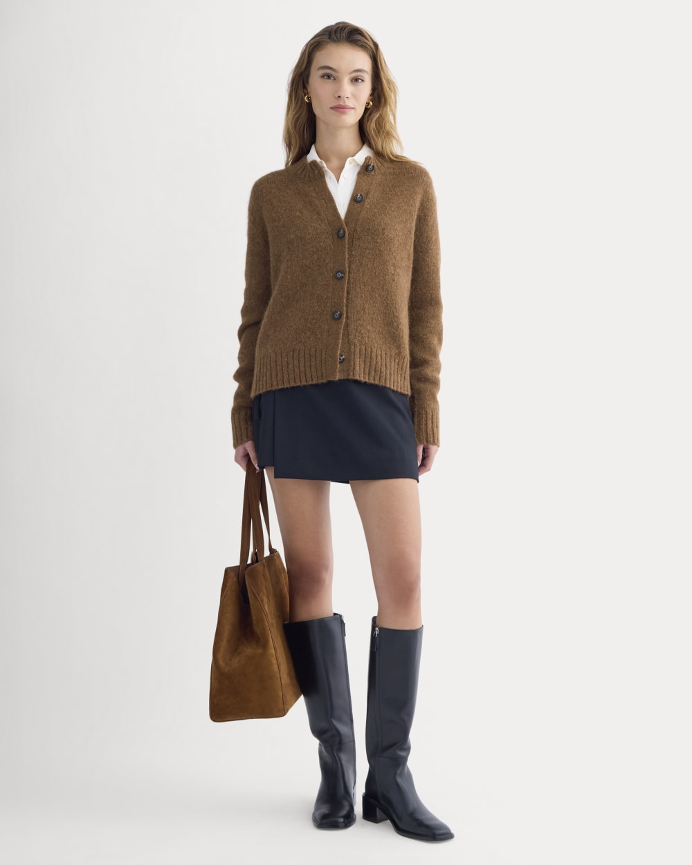 The Crew Cardigan in Alpaca | Toffee