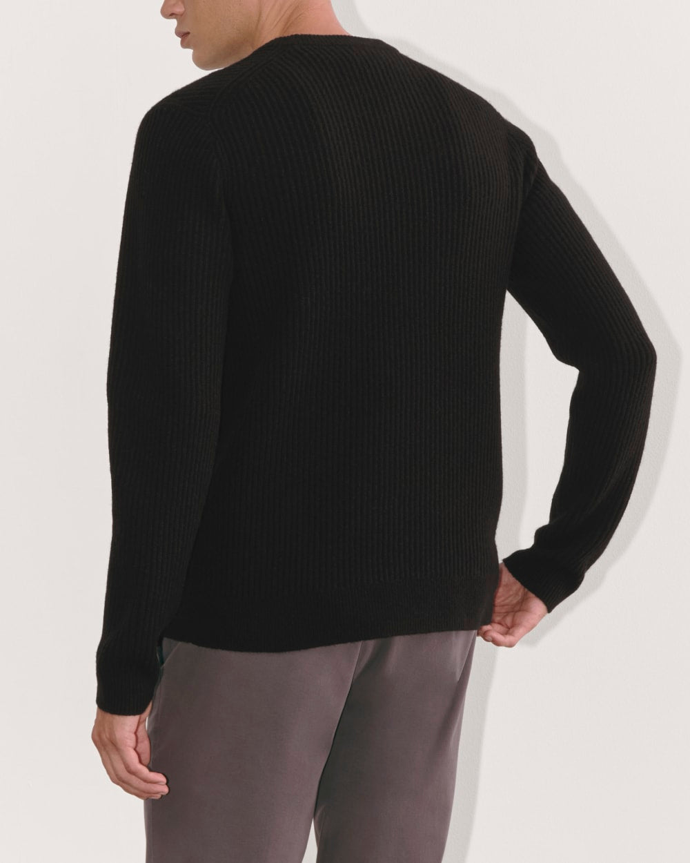The Fisherman Crew in Wool Cashmere | Black