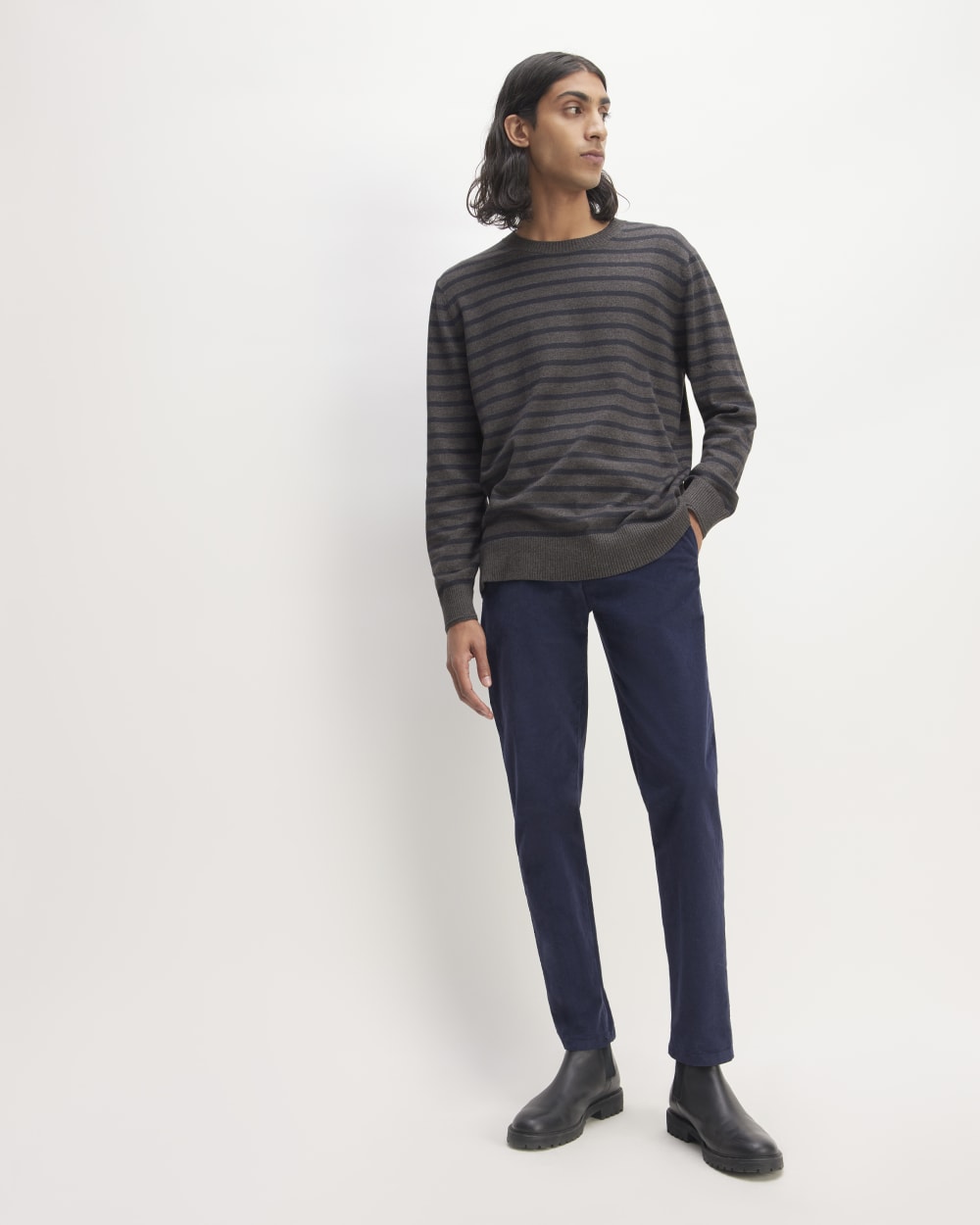 The No-Sweat Sweater | Uniform | Heathered Midnight / Heathered Ash